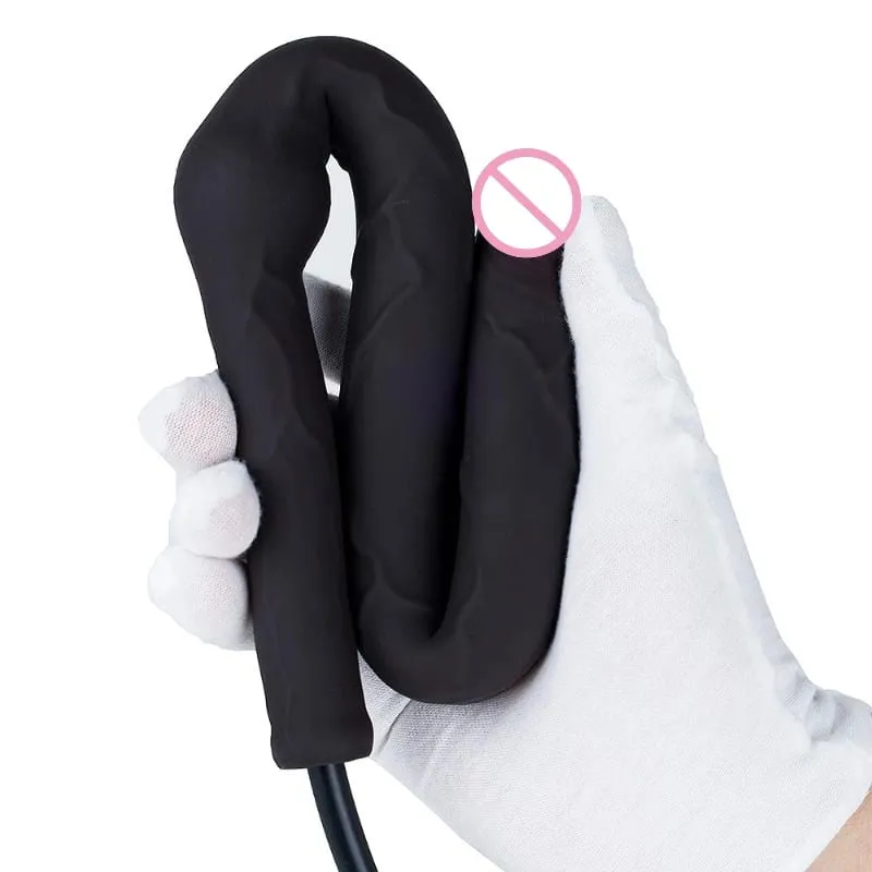 New Super Long Inflatable Expansion Dildo Butt Plug Deep Penetration Prostate Massage Big Dick Plug Anal Sex Toys For Men Women