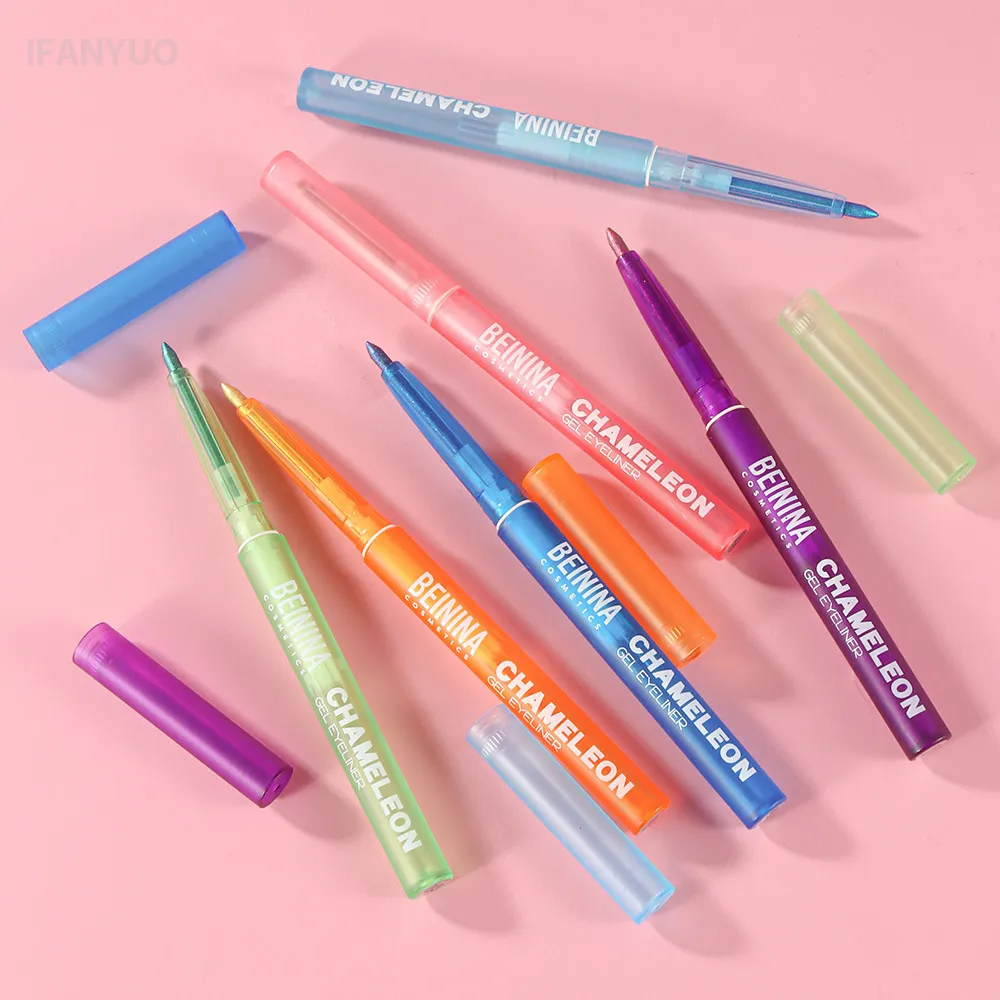 Shiny Chameleon Metallic Yellow Eyeliner Gel Pen Eyeshadow Multicolor Eye Liner Pearlescent Polarized Glitter Eye Pigment Makeup