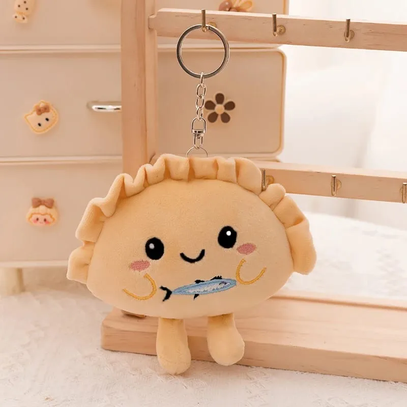 Porte-clés d'oreiller en peluche de boulettes mignonnes 13/35cm, boulettes alimentaires colorées multi-saveurs, jouet doux Kawaii, boulettes frites avec cœur rouge