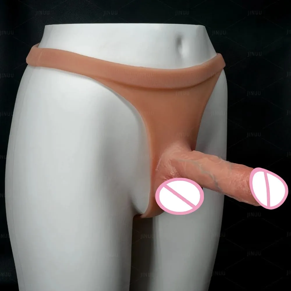 Tali silikon pada Dildo Untuk Lesbian Gay Boleh Digunakan Semula Pepejal Batang Kulit Perasaan Dildo Seluar Tali Tali Zakar Mainan Seks untuk Wanita 18+ — image 4