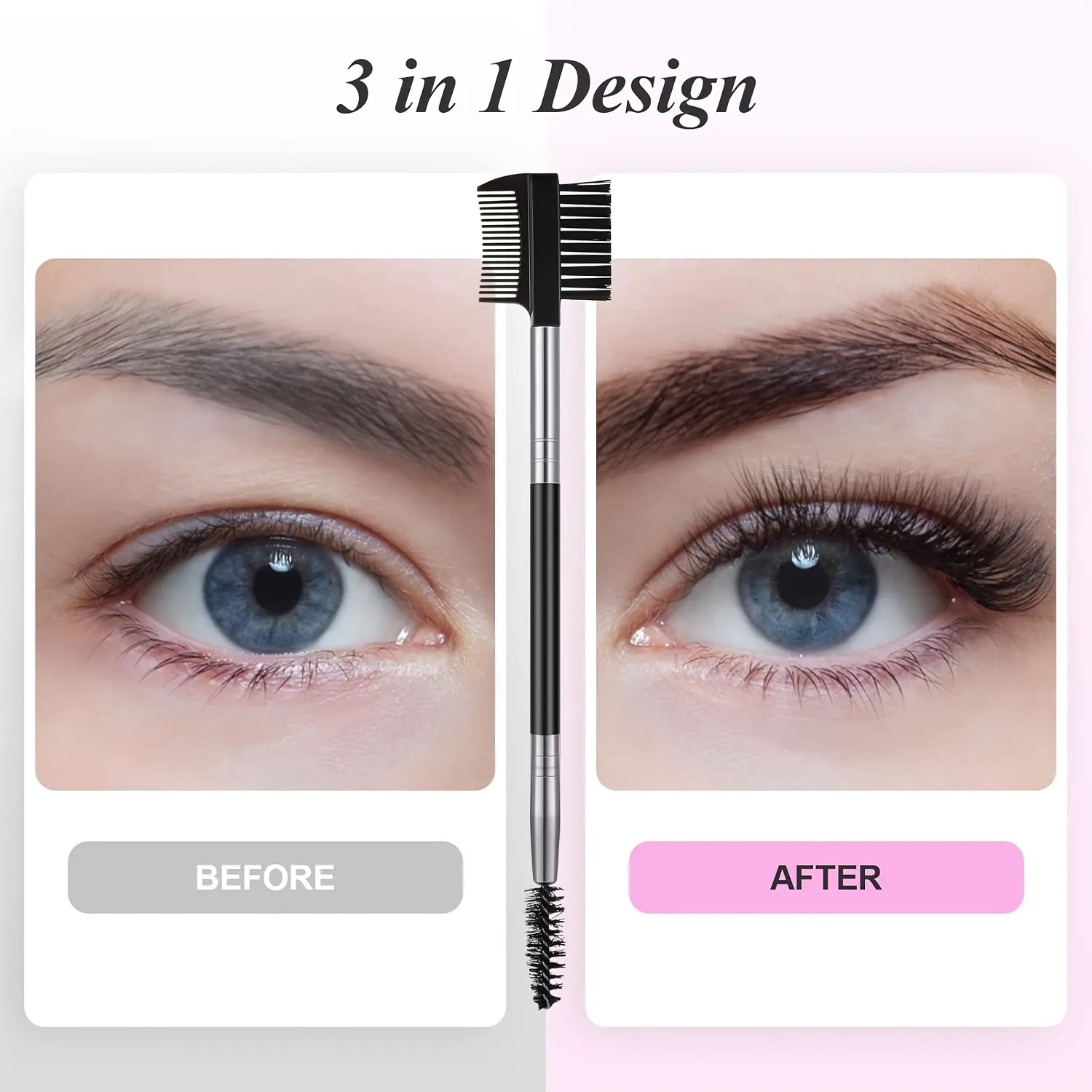 Portable 8-in-1 Eyelash Curler Set with Comb Separator Brushes & Pads. Professional Makeup Tools for Women & Men