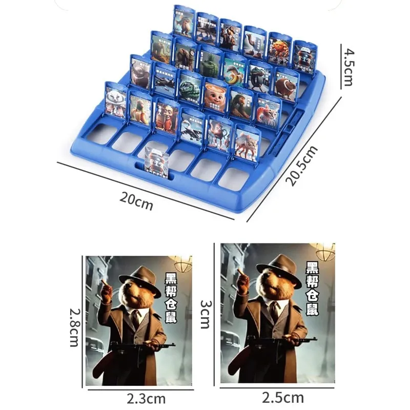 Guess Who I Am Guessing Board Game 2‑Player Interactive Character Card Game Portable Tray Puzzle Game Family Party Desktop Game