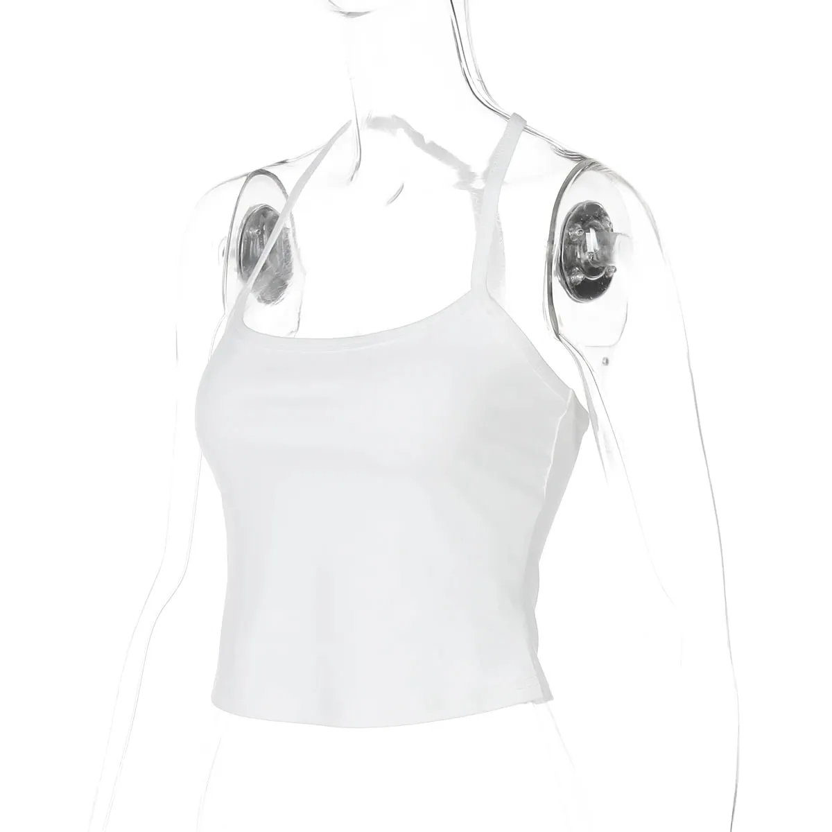 Hugcitar 2026 Summer Solid Slips Backless Sexy Crop Camis Top Women Fashion Y2K Clothes Streetwear Sport Party Club Wholesale
