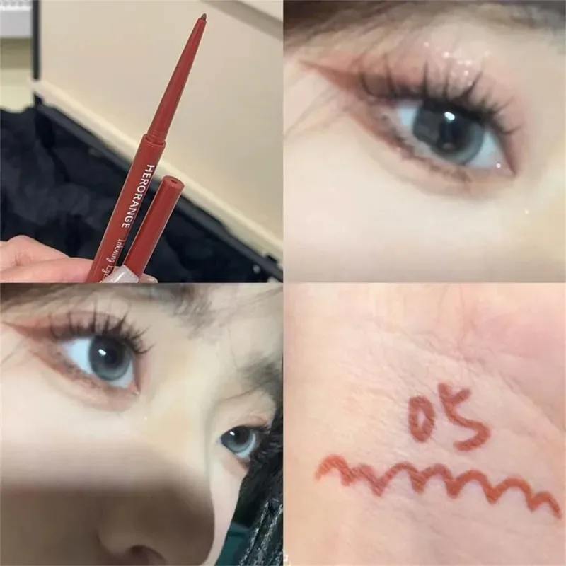 12 Colors Eyeliner Pencil Wine Red Waterproof Lasting Matte Brown Eyeshadow Contour Stick High Pigment Lying Silkworm Eye Makeup