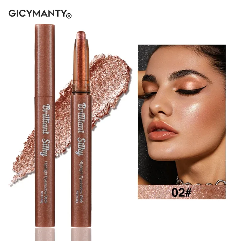 Sparkle Eyeshadow Stick Highlight Eye Pencil Shimmer Pearl Long-Lasting Waterproof Multi-Use Eye Makeup Beauty
