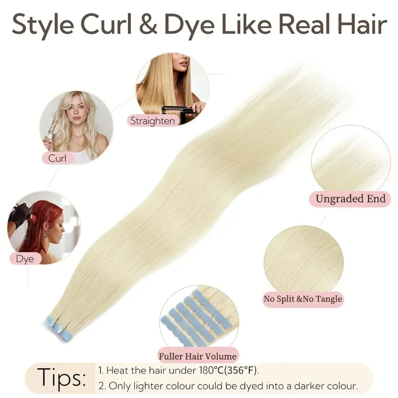 Multi Color Mini Skin Tape In Human Hair Extensions 10 Pieces 12 Inch To 20 Inch Multiple Color Options Remy Hair Natural Comfortable Wear for Women Thickening And Lengthening