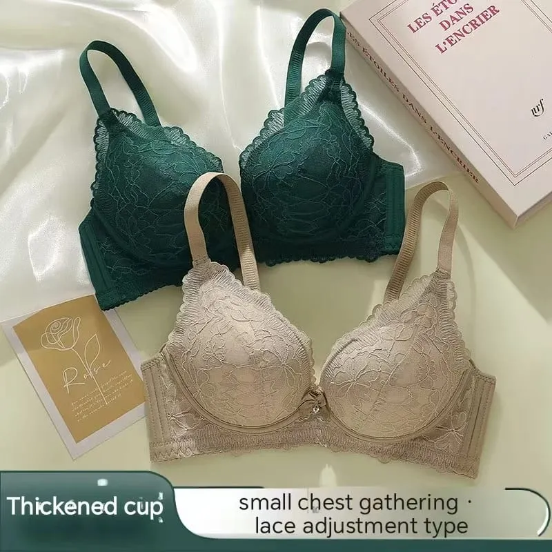 Thickened 8cm Push-Up Adjustable Bra without Underwire for Small Breasts Comfortable Gathered Auxiliary Lingerie for Women — image 3