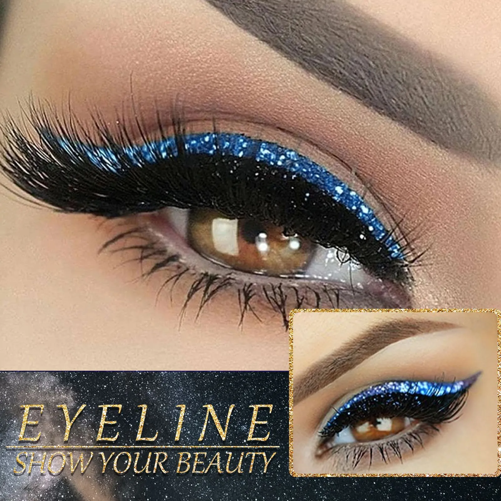 2in1 Eyeshadow Eyeliner Stickers False Eyelashes Waterproof Eyelash Liner Patches Instant Cat Eye Natural Look Party Eye Makeup