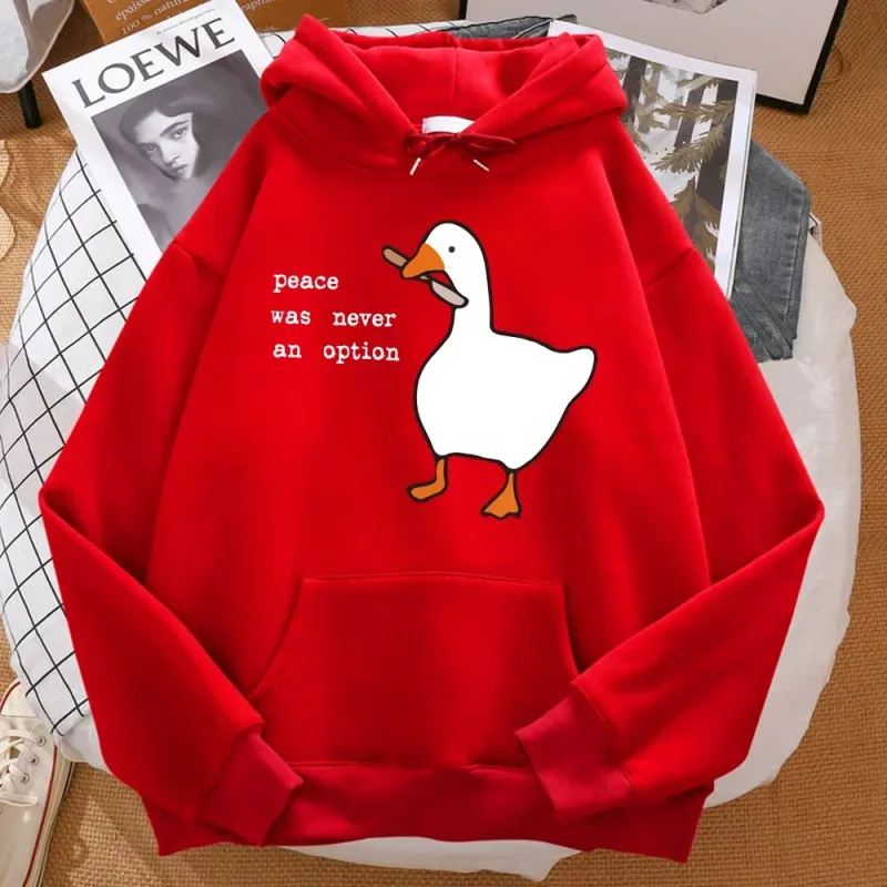 La pace non è mai stata un'opzione Felpa stampata da uomo Street Oversize Autunno con cappuccio Hipster Felpe morbide Hip Hop Abbigliamento sportivo caldo