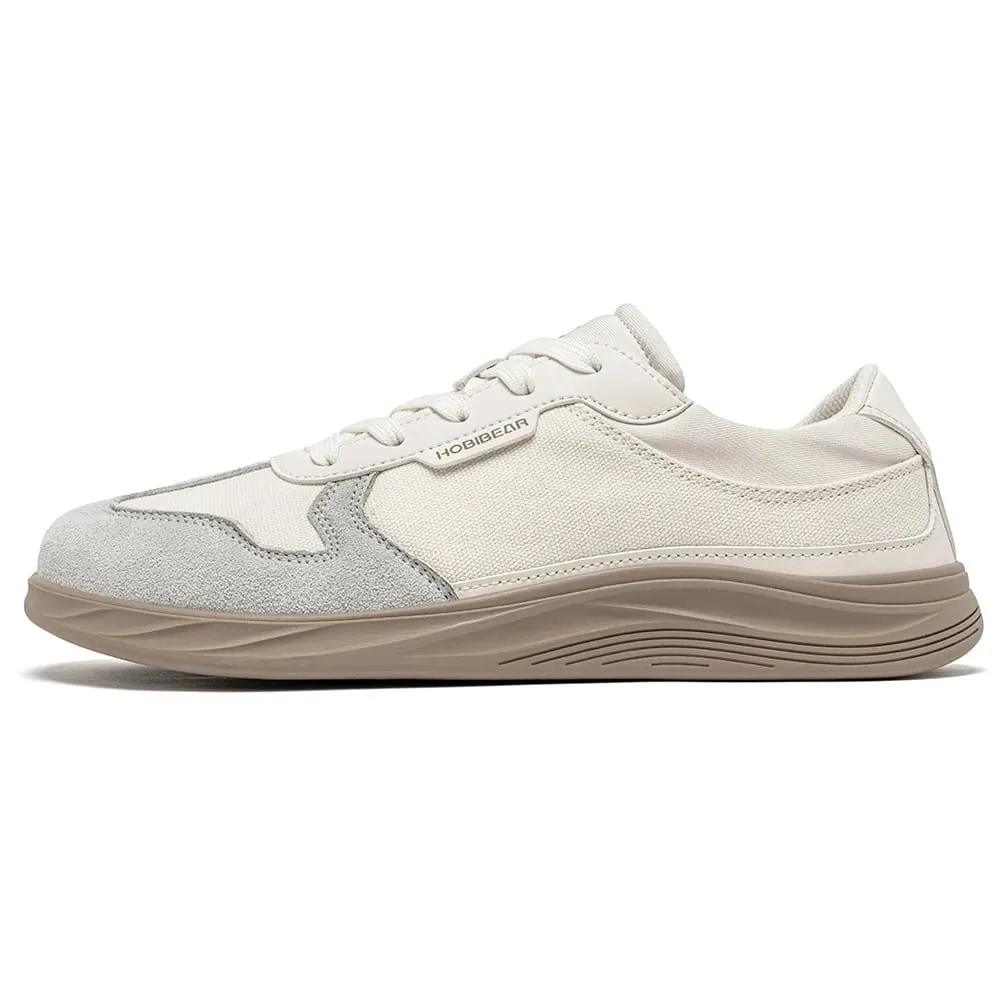 Men Women Wide Toe Box Shoes | Minimalist Artificial Leather Canvas Sneakers Lightweight Casual Lace Up Walking Shoe