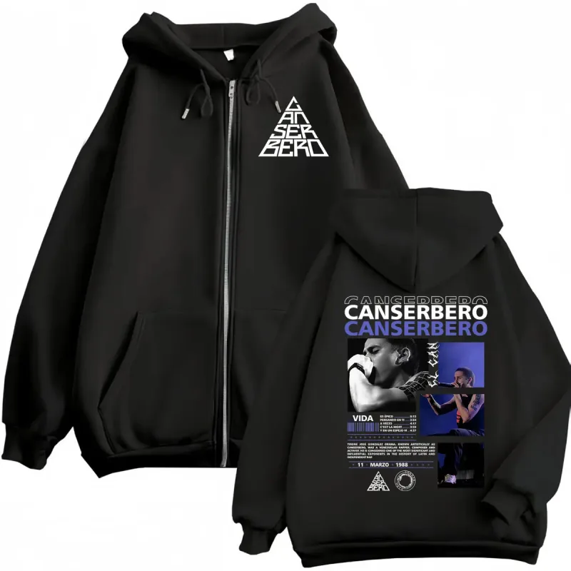 Canserbero All We Need Is Love Muerte Vida Merch Zipper Hoodie Herrenmode Hip Hop Zip Up Sweatshirts Lässige Fleecepullover — image 11