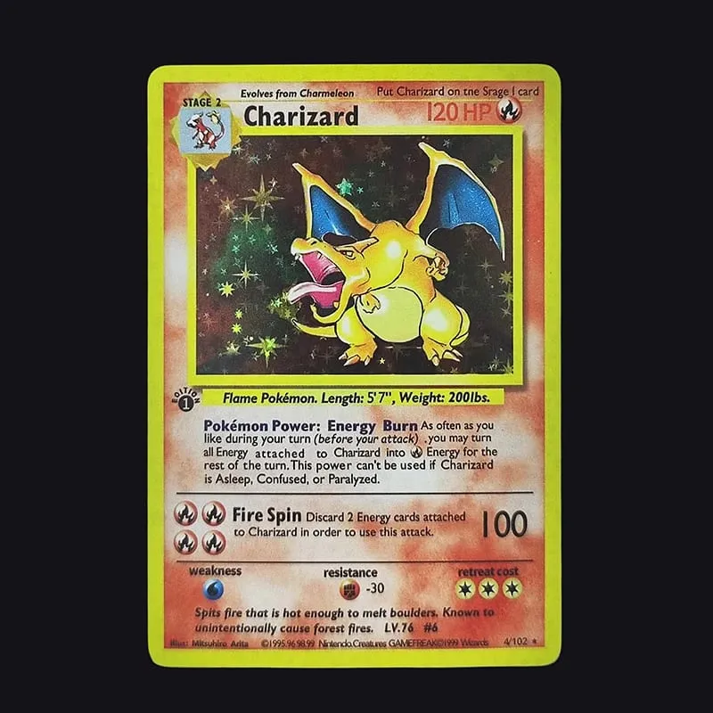 Proxy PKM English GAME 1ST EDITION Charizard Blastoise Venusaur Mewtwo Holo TCG Game Collection Card