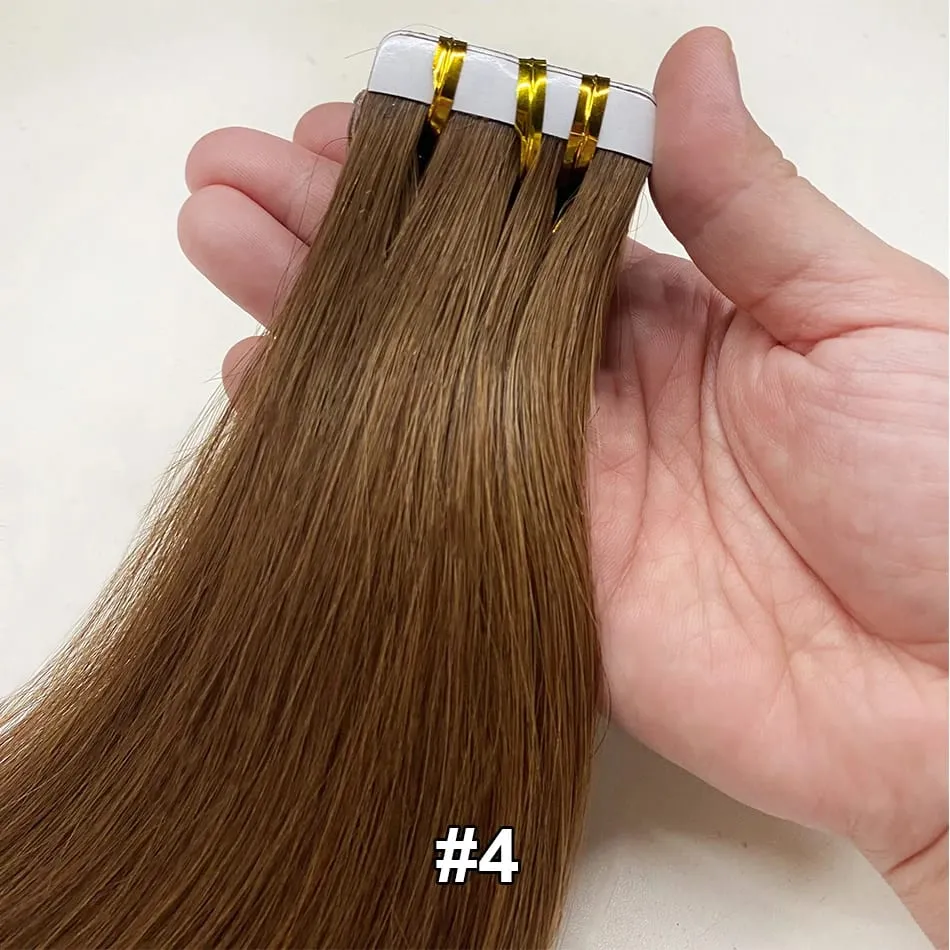 Full Shine Tape In 100% Remy Human Hair Straight Double Sided Blonde Comfortable Silky Natural Tape Ins For Women