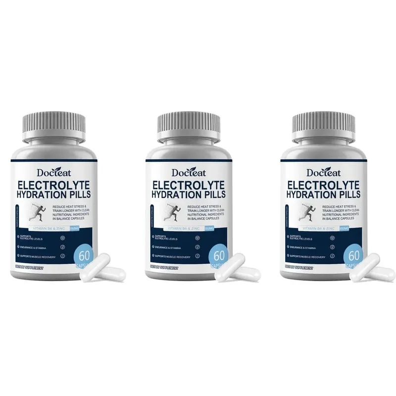 Electrolyte Hydration Capsules with Vitamin B6 & Zinc for Hydration Endurance & Muscle Recovery Support 60 Capsules — image 9