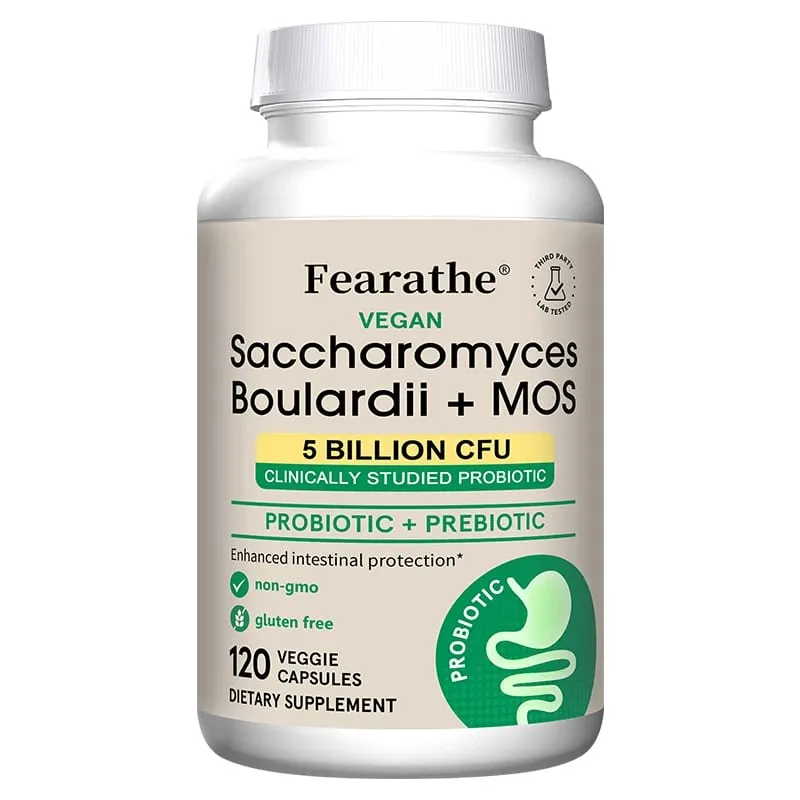 Saccharomyces Boulardii Probiotics Capsules for Women & Men Promote Intestinal Gut Immune & Digestive Health Non-GMO