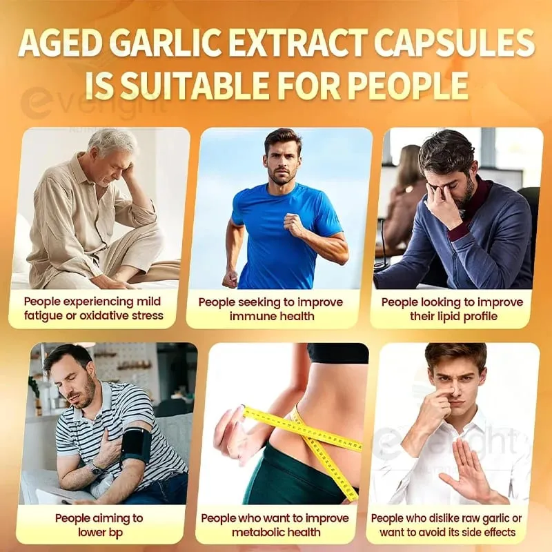 Aged Garlic Extract Capsules – Odorless Formula with Magnesium Chromium B1 & B9 – Supports Immune Heart & Cardiovascular Heal