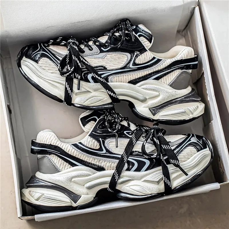 2025 New Women's Shoes Mesh Sneakers Casual Shoes White Couple Dad Shoes Ladies Autumn Star Same Style Flat Sport Anti-slip