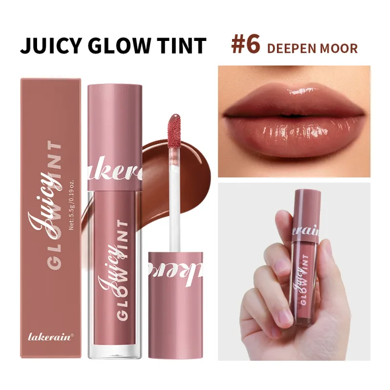 Juicy Glow Lip Tint Mirror Shine Lip Gloss Deep Hydrating Long-Lasting Dewy Moisturizing Non-Sticky High Shine Tinted Lip Makeup — image 12