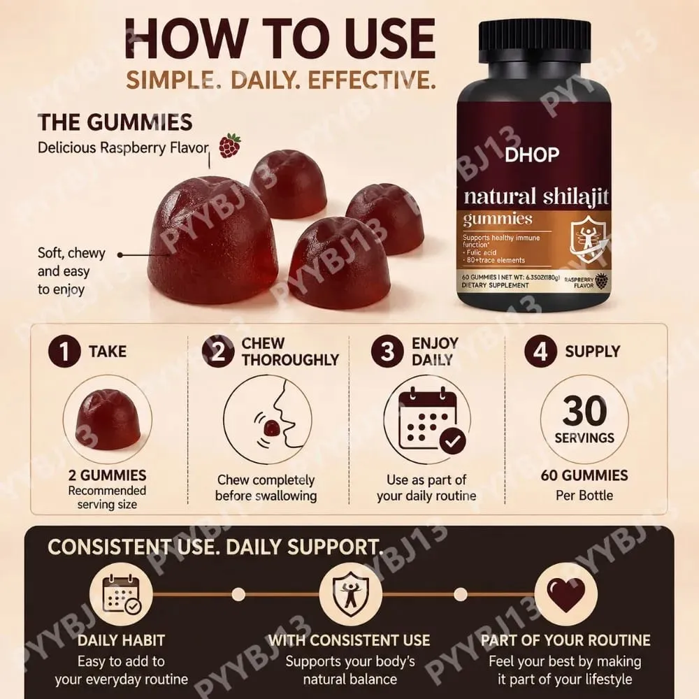 Shilajit Gummies 60 Gummies Himalayan Mineral Supplement with Fulvic Humic Acid Zinc Selenium Magnesium for Immunity Energy