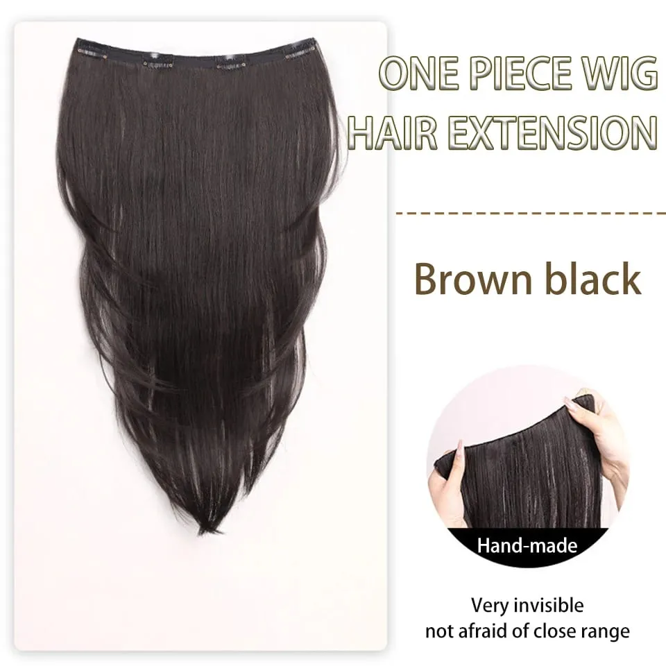 Synthetic High-layer Inward Curl Wig Extensions One-Piece Ultra-thin Invisible Hair Extension For Girl Party Halloween Christmas