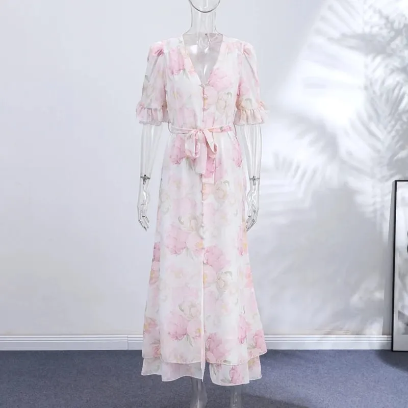 Lace Spaghetti Strap Puffy Dresses Women's Slim Sleeveless Backless Floor-length Dress 2026 New Ladies Summer Vacation Outfit — image 7