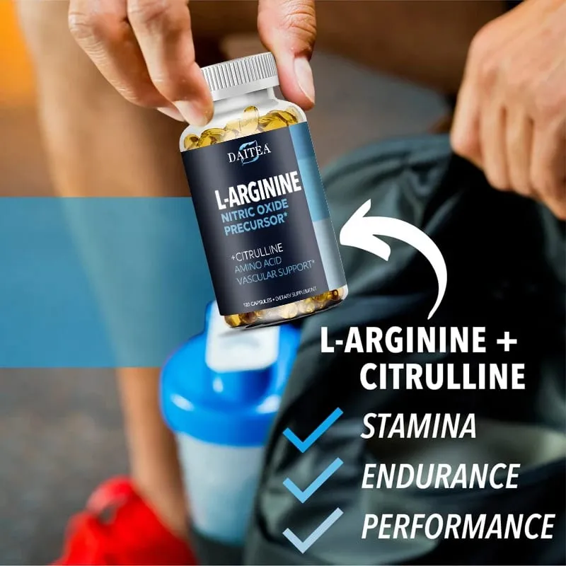 อาหารเสริม Daitea L-Arginine - เพื่อความแข็งแรงของพลังงานและการสนับสนุนความอดทนในระหว่างออกกำลังกาย | มวลกล้ามเนื้อที่ไม่ใช่จีเอ็มโอ — image 3