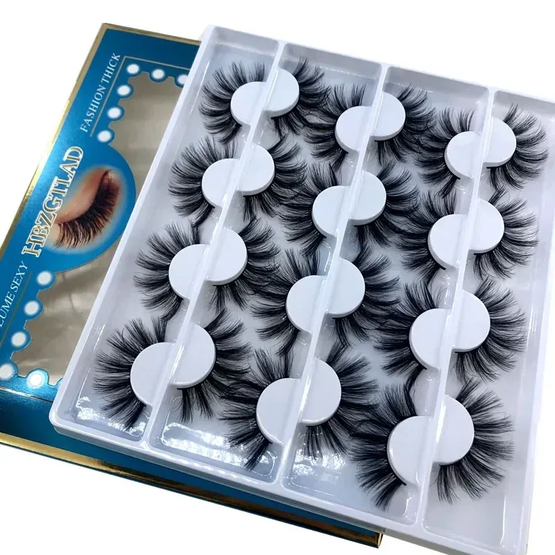 12 pairs of Multipack 3D mink false eyelashes handmade soft and fluffy natural eye makeup tool