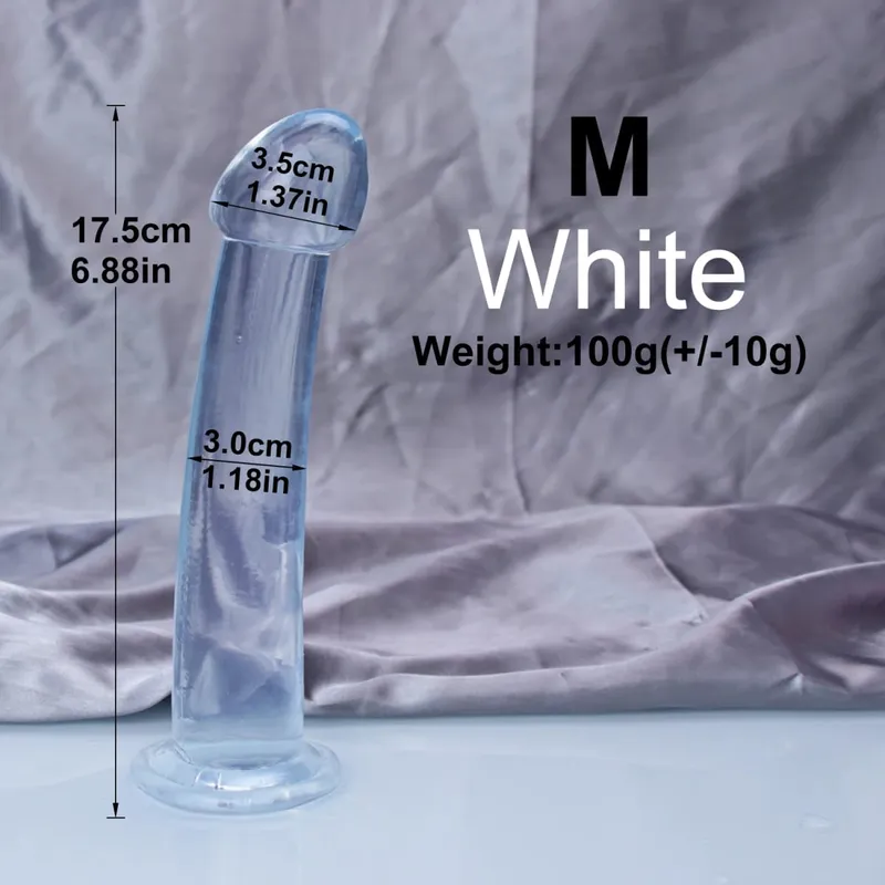 Barato TPE transparente Anal Plug Jelly consolador 4 tamaños ventosa pene masturbación vaginal suave pene pequeño mujeres hombre juguetes sexuales — image 8