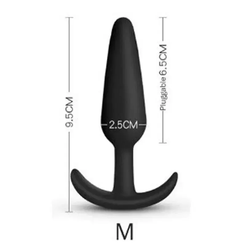 100% Soft Silicone 3 Sizes Anal Plug Butt Plug Stimulator Massager Adults Sex Toy for Men/Women Unisex Gay Prostate Anal Trainer