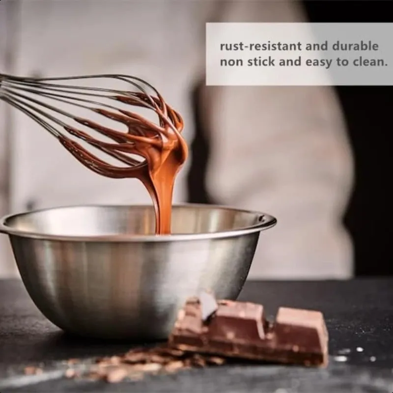 1Pc Stainless Steel Manual Whisk Modern Simple Baking Utensil Durable Rust Resistant Easy To Whip Eggs Cream Batter Easy Clean For Home Kitchen Baking For Baking Enthusiasts Homemade Cake Dessert Cooking Stirring Gadget