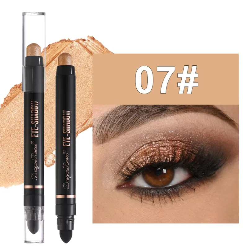 Double Head Pearlescent Eyeshadow Pencil Waterproof Glitter Metallic Blue Green Eye Shadow Makeup Pigment White Eyes Highlighter