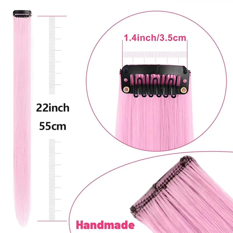 Pick dye wig piece female color hanging ear dye one-piece simulated long straight hair extension piece