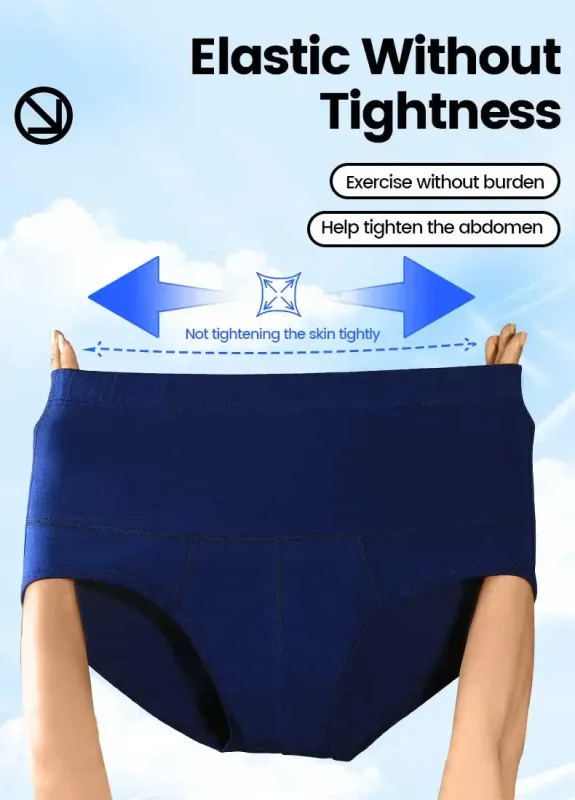 Men's High-Waist Cotton Underwear, Slim-Fitting Waist-Protecting, Plus-Size Warm Triangle Sports Briefs