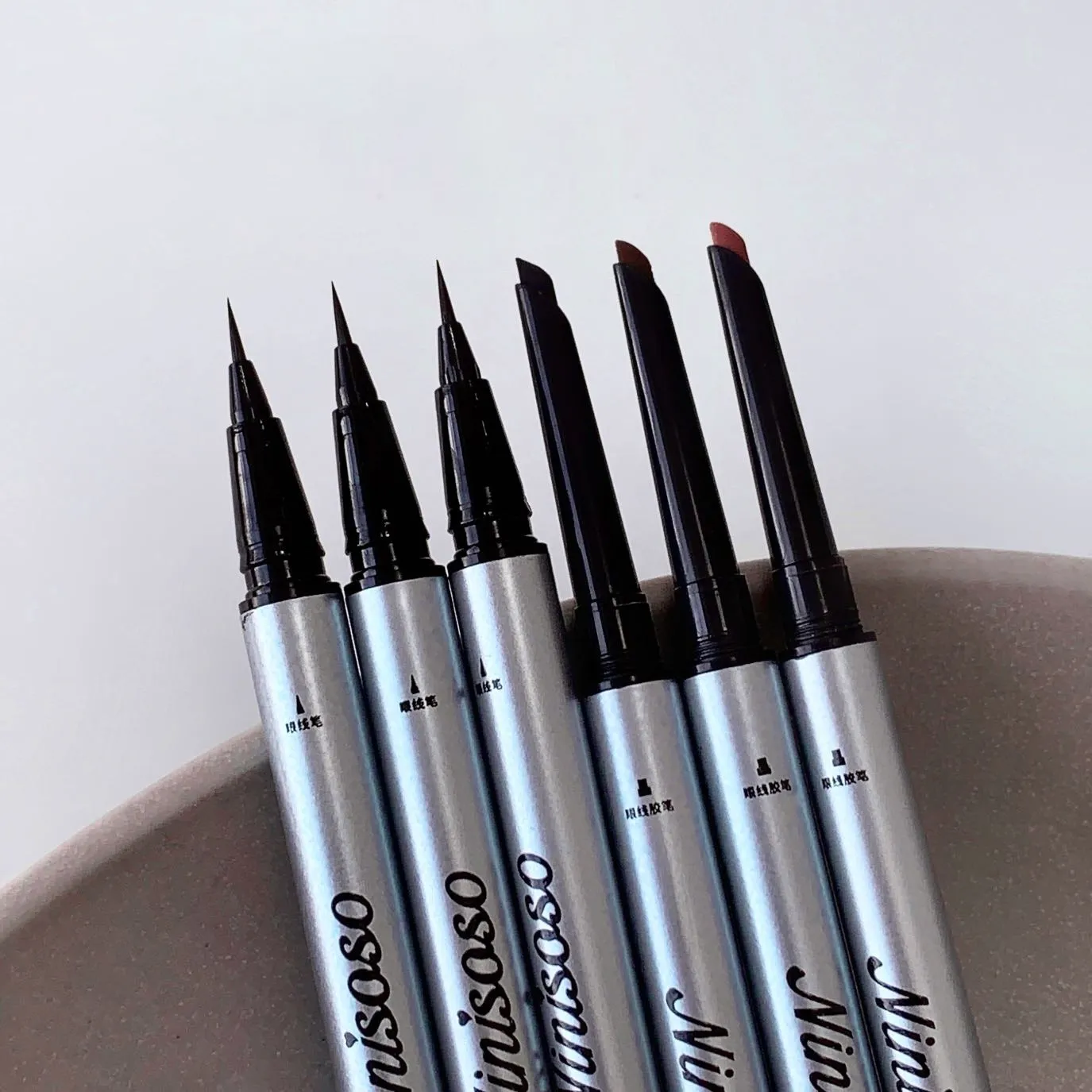 1pc Double Head Ultra-fine Matte Red Brown Eyeliner Pen Waterproof Black Brown Eyeliner Gel Pencil Quick Dry Easy Wear Eye Liner — image 5