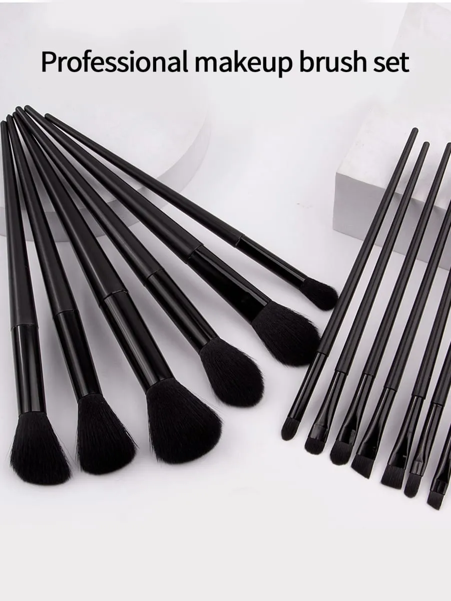 Black 20-Piece Makeup Tool Set: 13 Makeup Brushes +3 Pieces of Beauty Eggs +3 Pieces of Powder Puff +1 Piece of Storage Bucket