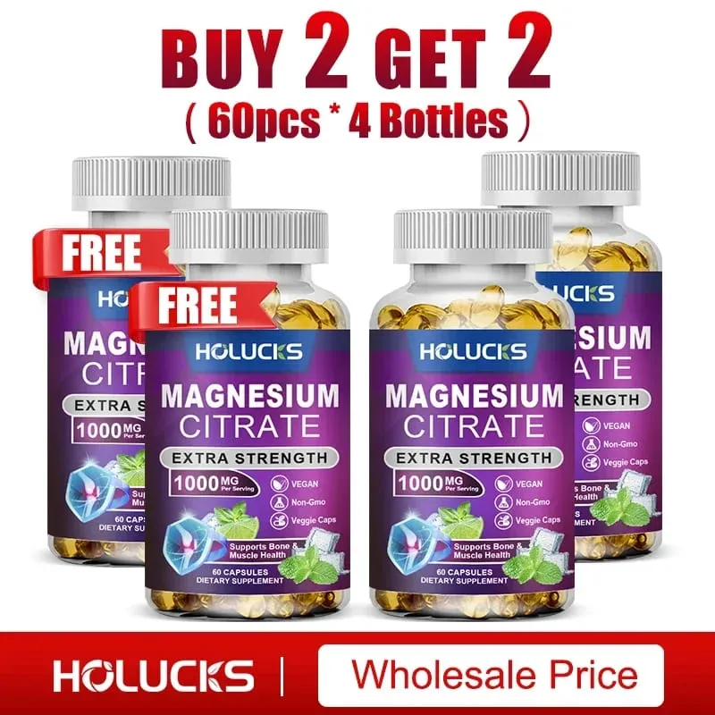 Buy 2 Get 2 Free! High Potency Magnesium Citrate Supplement
