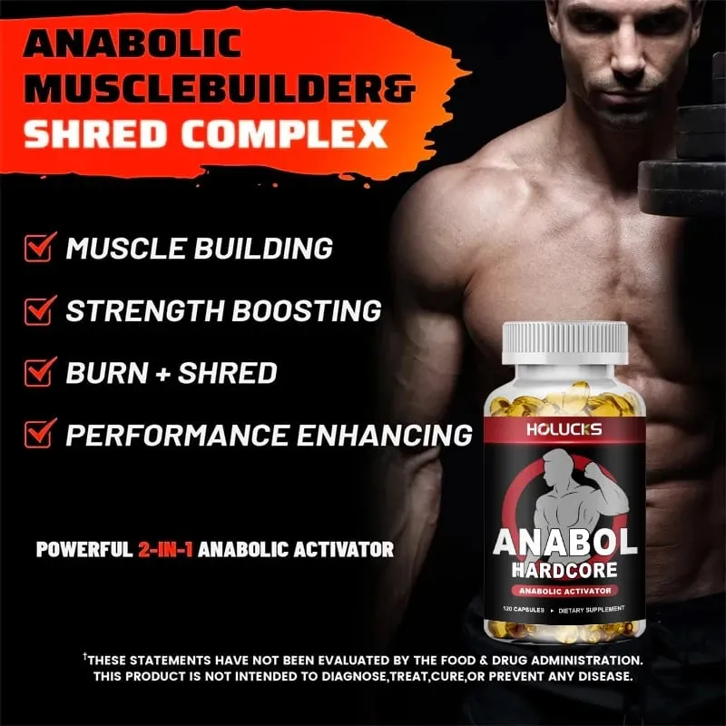 Premium Anabol Muscle Capsules Support Muscle Function Stamina Strength & Steady Body Condition for Regular Athletes