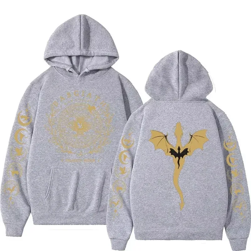 2026Fall Winter Fashion Trends Fourth Wing Graphic Hoodies Men's Long Sleeve Sweatshirts Hoodies Streetwear