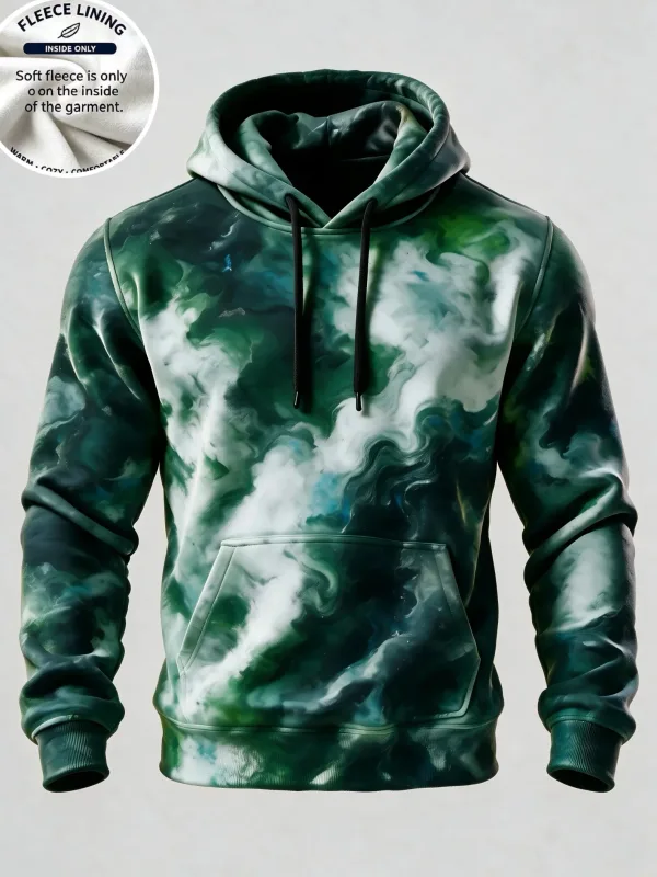 3D Print Fleece Hoodie Blue Spiral Grid Optical Illusion Pullover Long Sleeve Kangaroo Pocket Casual Sweatshirt Tops