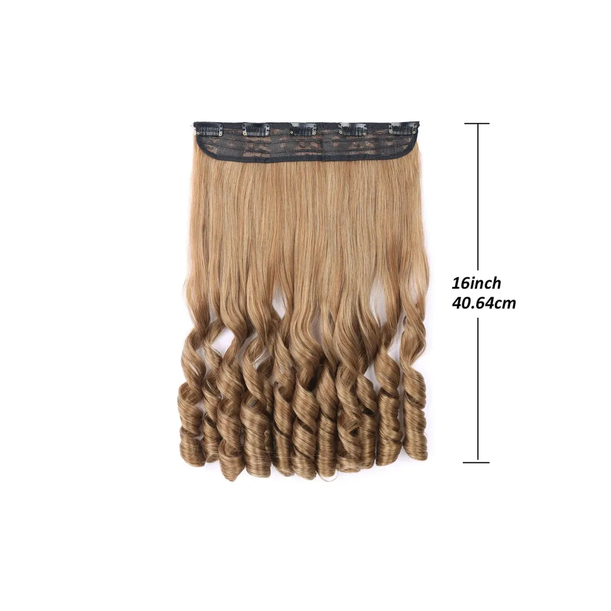 Synthetic Clip in One Piece Hair Extensions 5 Clips in one piece false hair 16inch French curl Style for women girls Daily Party
