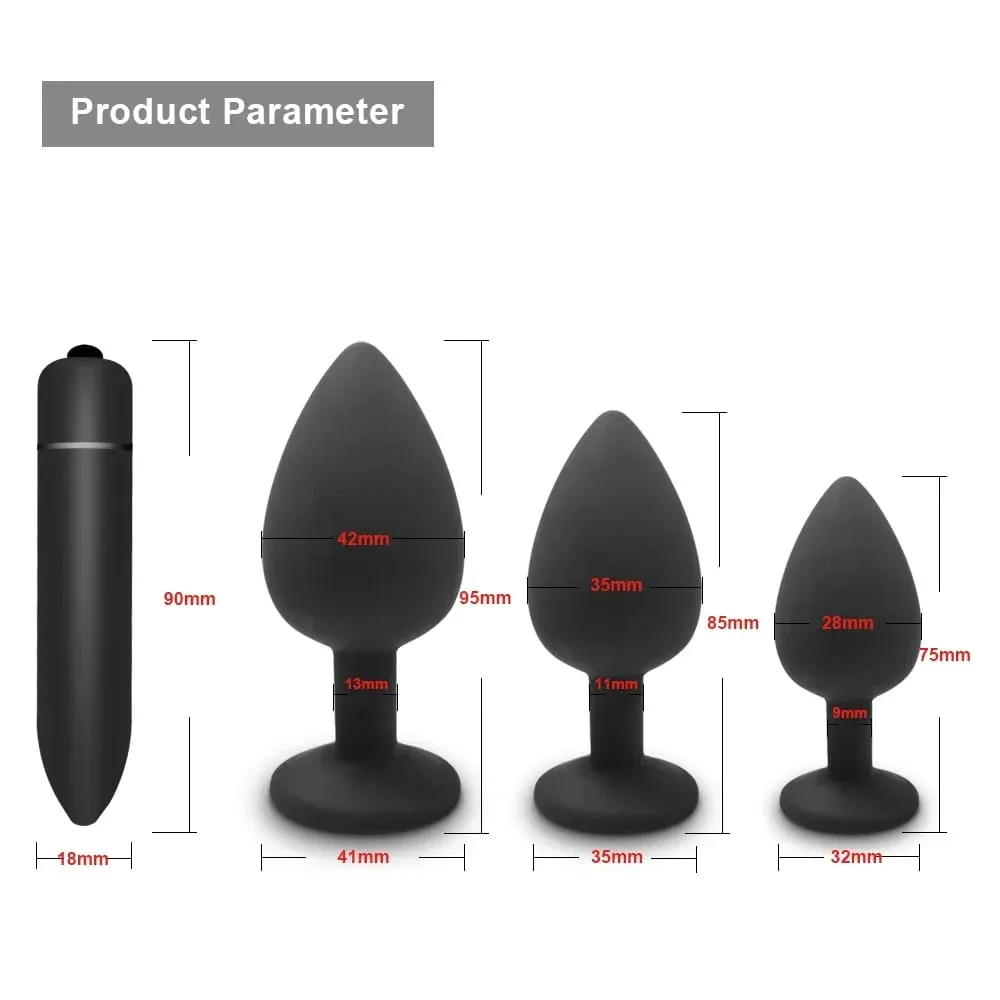 4 pçs silicone macio anal plug mini erótico bala vibrador butt plug brinquedo sexual para homens mulheres gay casais anal estimulador de próstata