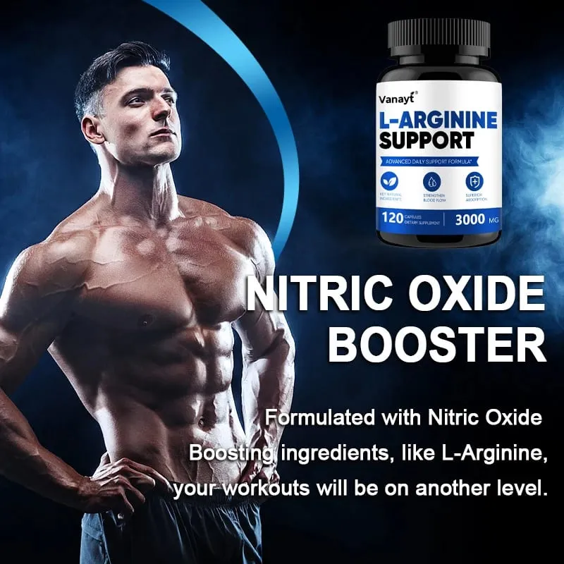 L-Arginine 3000mg Pills Muscle Mass Supplement for Men Women Boost Workout Endurance Energy Heart Vascular Health Support