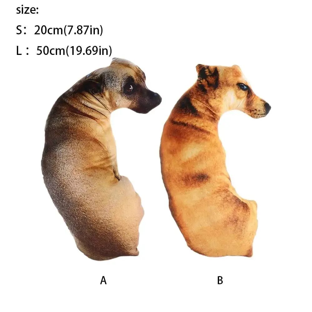 Cute 3D Lifelike Animal Throw Pillow Plush Creative Dog Pillow Soft Cushion Office