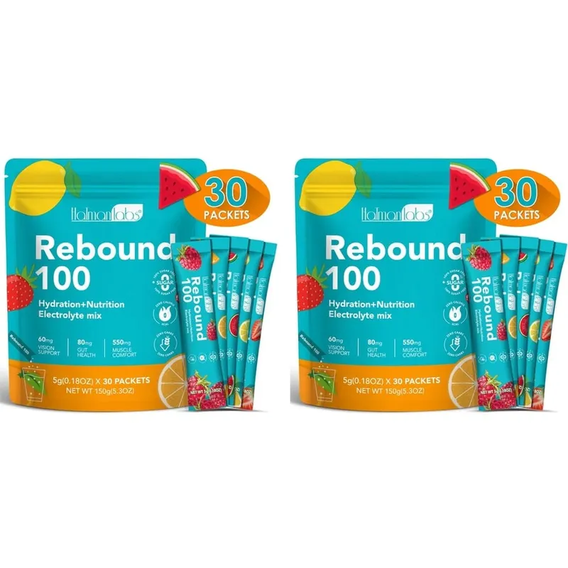 Hatmanlabs Rebound 100 Electrolyte Mix Powder Sugar Free with Potassium Magnesium Zinc Supports Muscle Comfort 30 Packets — image 8