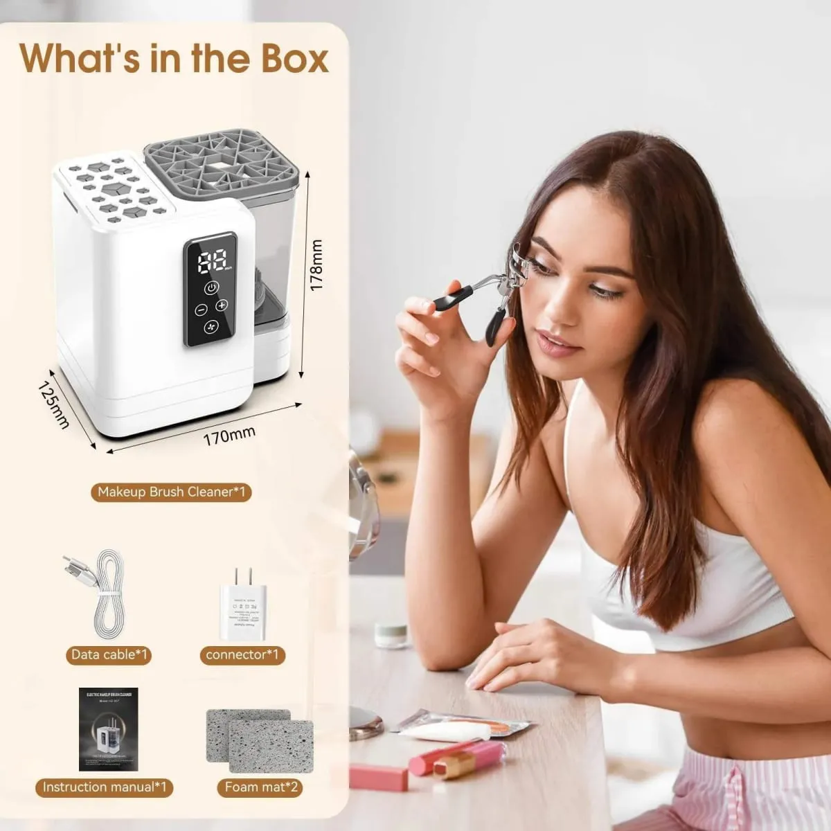 5 IN 1 Electric Makeup Brush Cleaner Machine With Makeup Brush Dryer Mulitfunctional Automatic Cosmetic Brushes Cleaner Tool — image 5