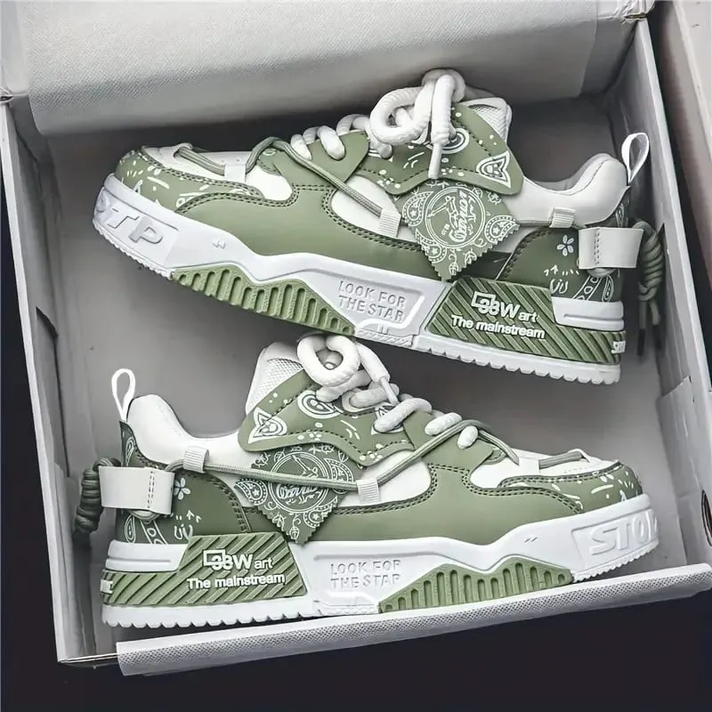 1 Pair of Men's Casual Sneakers Stylish and Comfortable Suitable for All Seasons Geometric Design Ideal for Outdoor Walking
