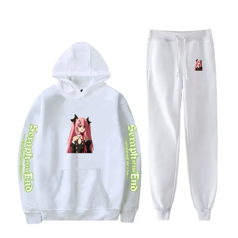 Harajuku Comfortable Seraph of the End Print Sweatshirt Sweatpants Suit Hoodies+ Trousers Suit Boys/Girls 2 Piece Set Clothes — image 9