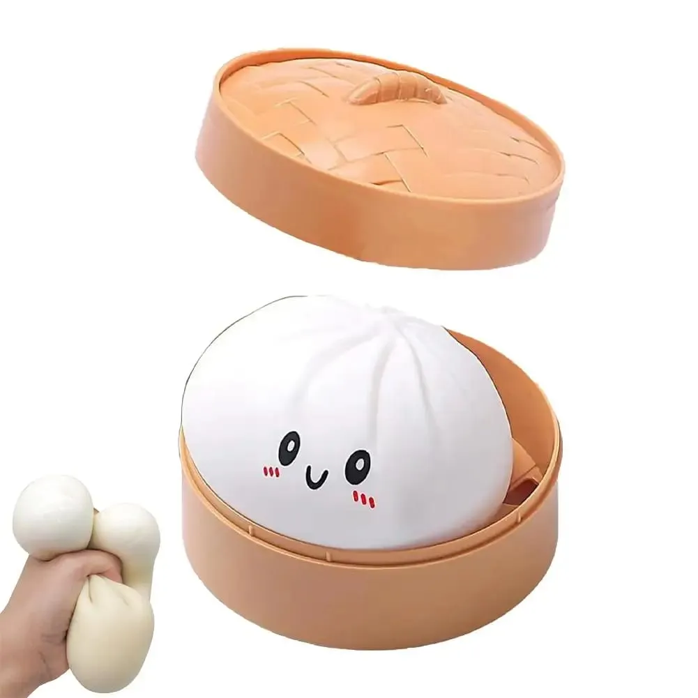 Large Dumpling Pillow Soft Huggable Plush Toy for Home Decor Adorable Dumpling Shape with Playful Expression Dough Ball