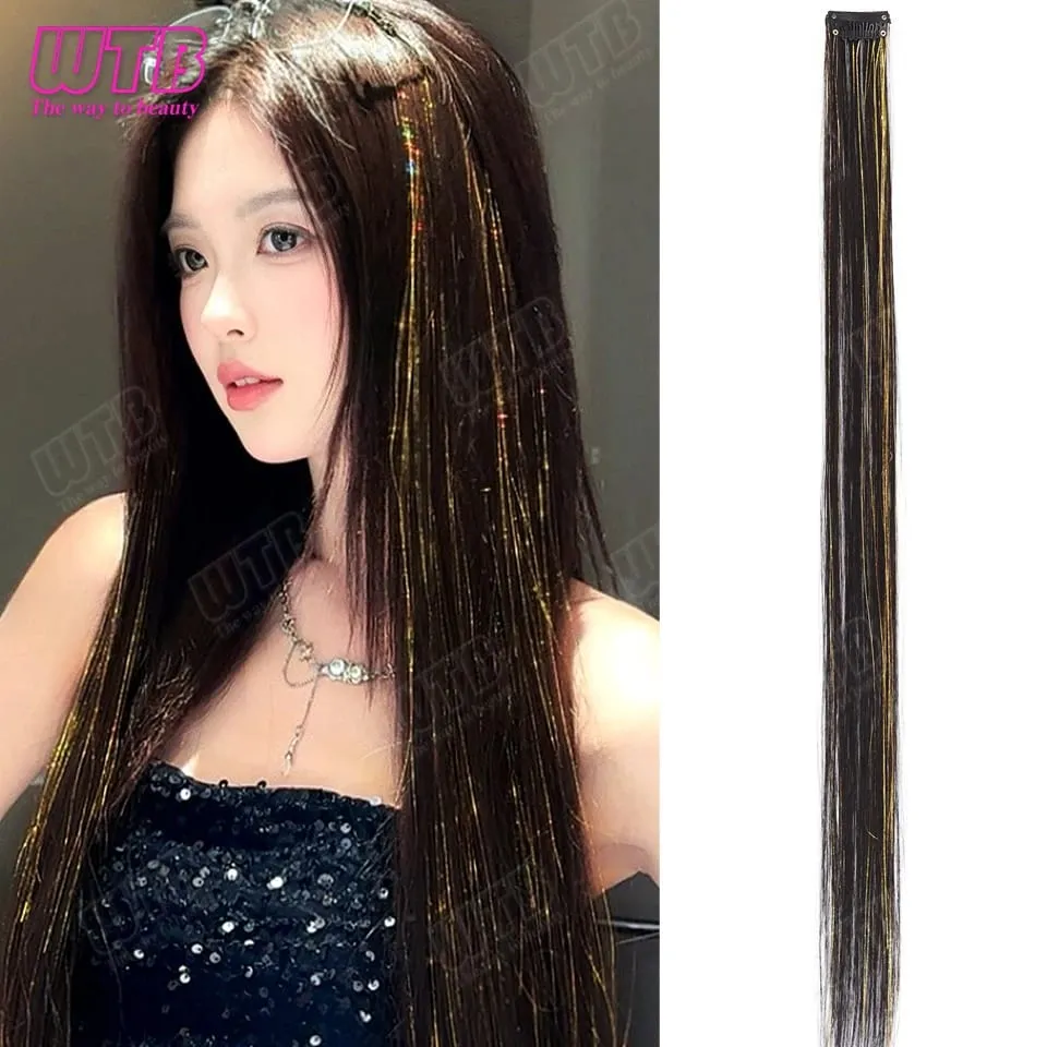 Synthetische Haarverlängerungsperücke im BB-Clip-Stil, hervorgehobene Laser-Seiden-Glatthaarverlängerungsperücke, geeignet für den täglichen Gebrauch von Frauen
