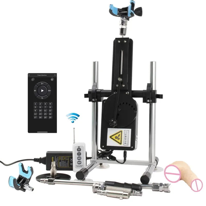 70W Automatic Telescopic SEX Machine 3-9cm Adjustable Stroke Metal & Dildo Attachments Adult Personal for Couples Men Women